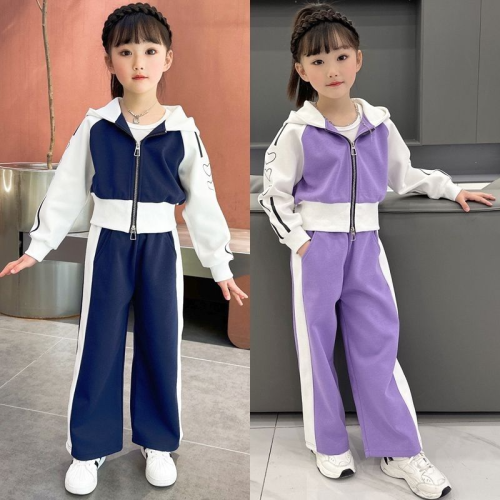 2023 New Girls‘ Autumn Suit Internet Celebrity Middle and Big Children Fashionable Clothes Children‘s Spring and Autumn Sports Two-Piece Suit Fashion