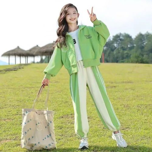 Girls Autumn Clothing Thin 2023 New Western Style Children‘s Spring and Autumn Girls Leisure Sports Trendy Suit