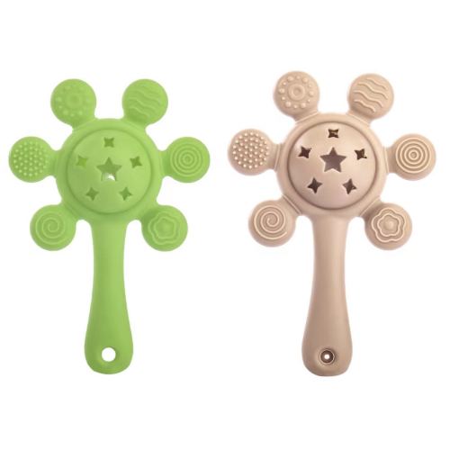 new baby silicone palm rattle teether edible silicon imitation hand eating toy baby molar toy