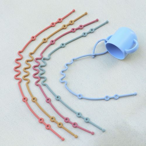 cross-border hot silicone anti-out chain teether fork multifunctional silica gel anti-loss wire feeding bottle water cup toy nyard