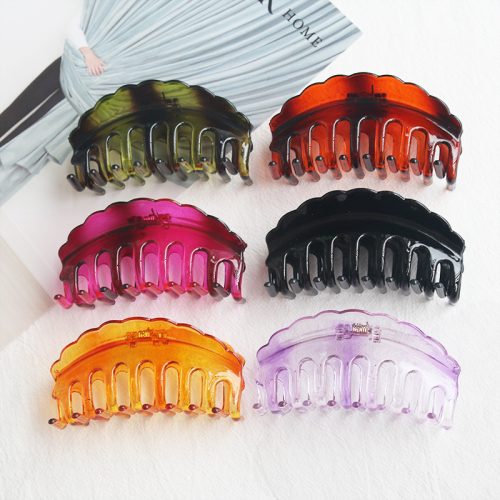 card wave semicircle barrettes plastic large grip simple updo two yuan store supply hair clip for bath headdress wholesale