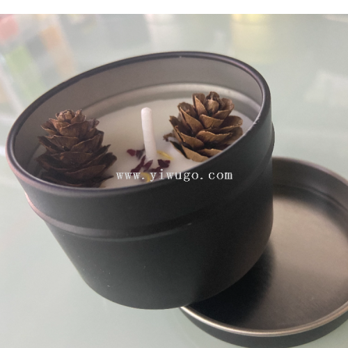 希音Tik Tok亚马逊Ebay独立站铁罐蜡烛伴手礼干花香薰蜡烛