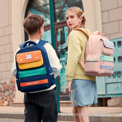 2023 Trend Multicolor Student Grade 1-6 Schoolbag Burden Reduction Spine Protection Backpack Wholesale