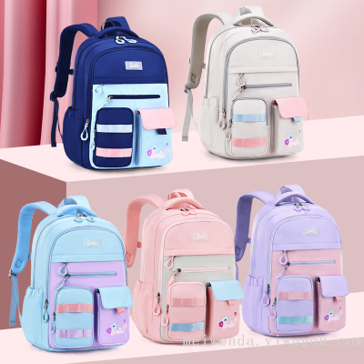 One Piece Dropshipping 2023 New Student Schoolbag Grade 1-6 Burden Alleviation Backpack Stall Wholesale