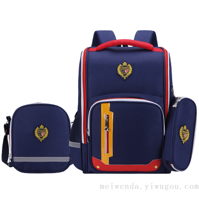 One Piece Dropshipping New Three-Piece Set Large Capacity Student Schoolbag Spine Protection Backpack Wholesale