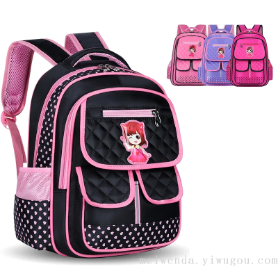 New Cartoon Student Grade 1-6 Schoolbag Burden Reduction Spine Protection Backpack Wholesale