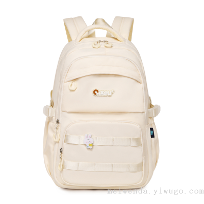 Cross-Border Fashion Simple Schoolbag Student Large Capacity Burden Alleviation Backpack Wholesale