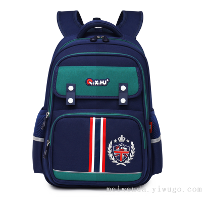 Cross-Border Trendy British Style Student Grade 1-6 Schoolbag Lightweight Spine-Protective Backpack Wholesale