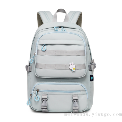 Cross-Border Casual All-Match Backpack Student Large Capacity Burden Reduction Schoolbag Wholesale