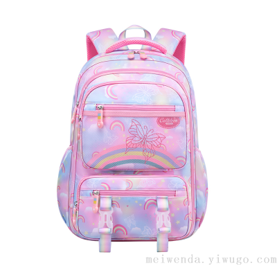 One Piece Dropshipping New Gradient Student Grade 1-6 Schoolbag Burden Reduction Spine Protection Backpack