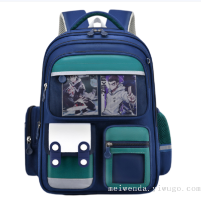 New Fashion British Style Student Schoolbag 1-6 Grade Burden Reduction Waterproof Backpack