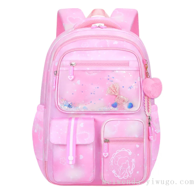 New Fashion Gradient Student Schoolbag 1-6 Grade Burden Reduction Waterproof Backpack
