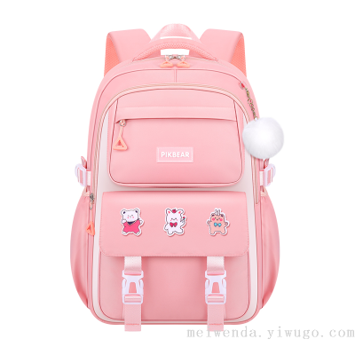 New Fashion All-Matching Student Schoolbag Burden Reduction Spine Protection Lightweight Backpack Wholesale