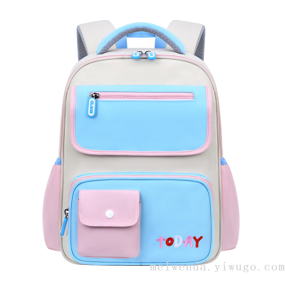 New Fashion Trend Student Schoolbag Burden Reduction Spine Protection Lightweight Backpack Wholesale