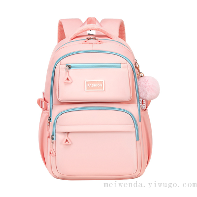 New Fashion Casual Korean Style Student Schoolbag Large Capacity Spine Protection Portable Backpack Wholesale