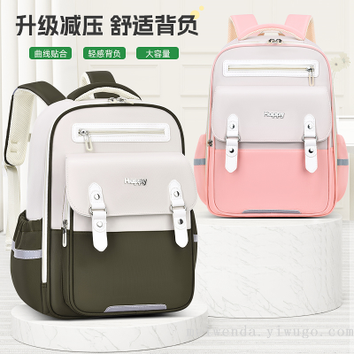 One Piece Dropshipping Fashion Simple Schoolbag Burden Reduction Spine Protection Bapa Student Portable Bag
