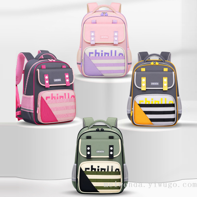 one piece dropshipping new student grade 1-6 schoolbag burden reduction korean style large capacity backpack wholesale