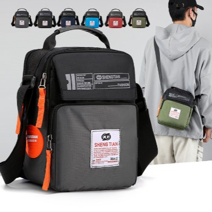 new casual outdoor trend personalized small bag shoulder messenger bag handbag men‘s bag nylon bag