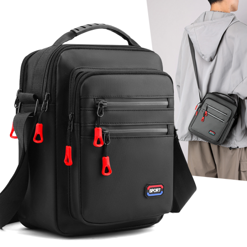 new men‘s shoulder messenger bag outdoor leisure portable vertical large capacity simple business men‘s shoulder bag