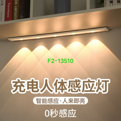Smart Led Infrared Sensor Lamp Ultra-Thin Cat Eye Hill Light Bar Rechargeable Self-Adhesive Wardrobe Wine Cabinet Cabinet Light Strip
