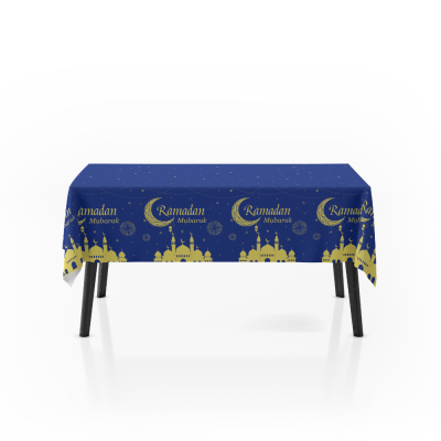 festival decorations rectangular table covers shiny plastic waterproof disposable table covers for Ramadan decoration