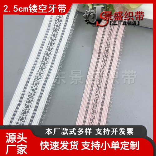 2.5cm nylon mesh hollow edge band elastic lace elastic band underwear clothing accessories ribbon