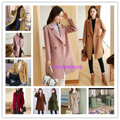 23 Factory Direct Sales Women‘s Woolen Overcoat Stock Miscellaneous Tail Goods New Women‘s Clothes Mid-Length Woolen Overcoat Wholesale