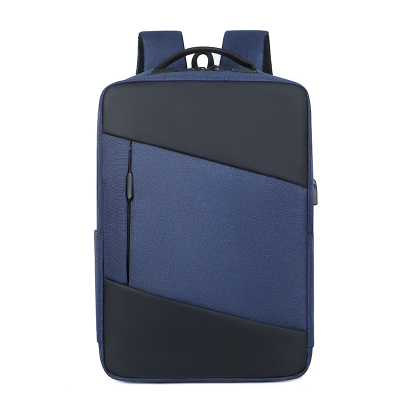 Patchwork Assorted Colors Backpack Textured Computer Bag Backpack External USB Charging Interface Business Quality Men's Bag