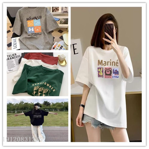 summer best selling women‘s clothes short sleeve loose large design t-shirt foreign trade korean women‘s short sleeve t-shirt stall wholesale