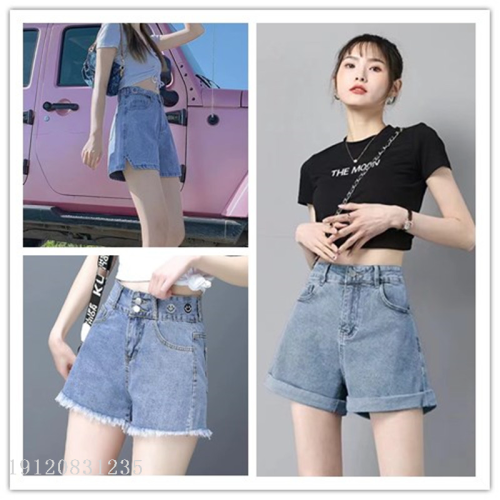cross-border foreign trade a- line shorts 2023 women‘s jeans hot pants shorts miscellaneous wholesale physical store live supply
