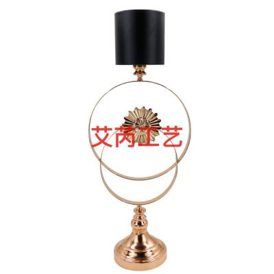 Cross-Border Electroplating Metal Flower Stand Outdoor Wedding Table Center Decorations Artificial Flower Vase Gold Flower Ornaments