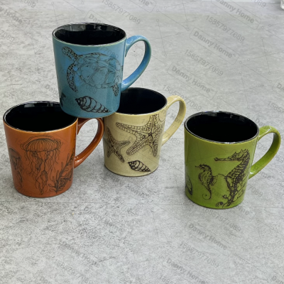 Danny Home Ceramic 350ml Mug Ocean Theme Mug Large Cup Type Household Coffee Cup