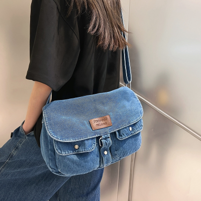 2024 Spring and Summer New Fashion Large Capacity Trendy Crossbody Bag Denim All-Matching Shoulder Bag Female