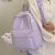 2024 Student Large Capacity Korean Leisure Bag Junior High School Student Solid Color Make-up Class Commuter Backpack