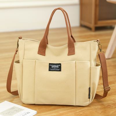 Canvas Bag Female Class College Student Cloth Bag Portable Shoulder Large Capacity Japanese and Korean Style Tote Bag