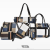 2024 Spring and Summer New Plaid Six-Piece Set Son Mother Tote Contrast Color Trendy One-Shoulder Handbag
