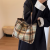 2024 New Plaid Large Capacity Woolen Bag Women's Fashion All-Match Handbag Retro Commuter Shoulder Tote Bag