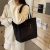 Trendy Canvas Bag Korean Style Large Capacity Totes Women's Simple Retro Solid Color Portable Shoulder Bag for Women