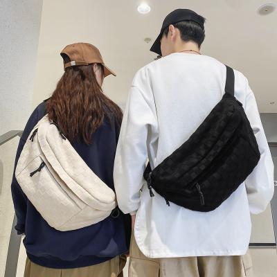 Men's Messenger Bag Women's Japanese Ins Waist Bag Simple Solid Color Hong Kong Style Street Bag Trendy Women's Bags