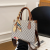 Printed PlaidTote Autumn New Mother Bag Square All-Match Commute Women's Bag Textured Shoulder Crossbody with Silk Scarf