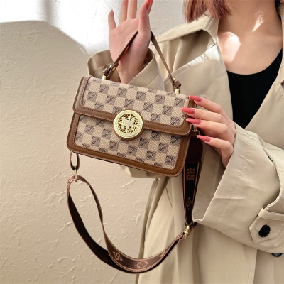 Retro Printed Handbag Trendy Women's Bags Daily Small Square Bag 2024 New Fashion Color Contrast Shoulder Messenger Bag