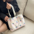 Large capacity bag for women's 2024 new summer trend versatile jacquard handbag versatile canvas tote bag trendy women's