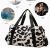 Fitness bag with large capacity and cow pattern, fashionable and trendy storage luggage bag, women's short distance outd