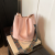 Korean version fashionable and sweet pink underarm bag for women 2023 new high-end feeling bucket bag with large capacit