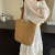 2024 Straw Bag Artistic Retro Hand-Woven Bag Women's Casual Cotton Package Seaside Holiday Shoulder Bag Tote Bag
