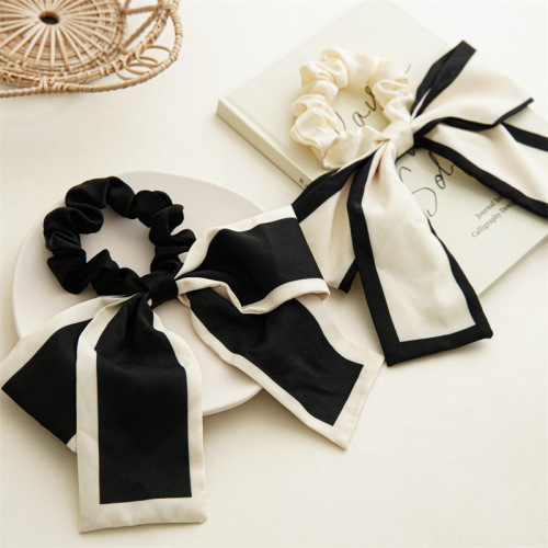 japanese and korean summer bowknot hair ring women‘s hairtie ponytail ribbon ins large intestine hair ring headdress in stock batch