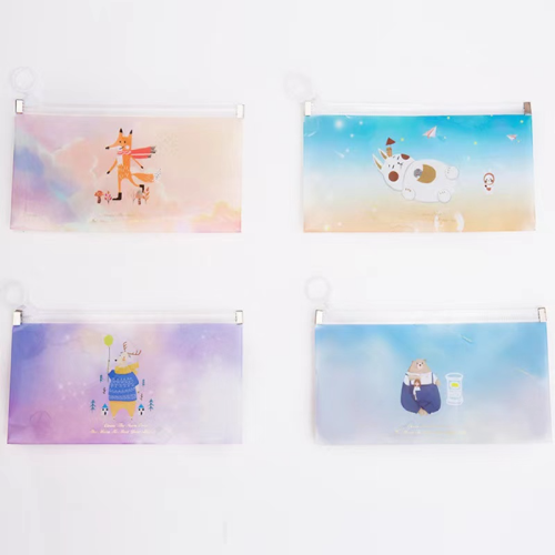 Cartoon Large Capacity Cute Zipped Pencil Bag Stereo Student Pp Plastic Stationery Case Mask Buggy Bag Factory Direct Sales