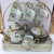 Ceramic 13-Head Kettle Set Electroplating Cup Pot Iron Rack Set European Cup and Saucer High Kettle