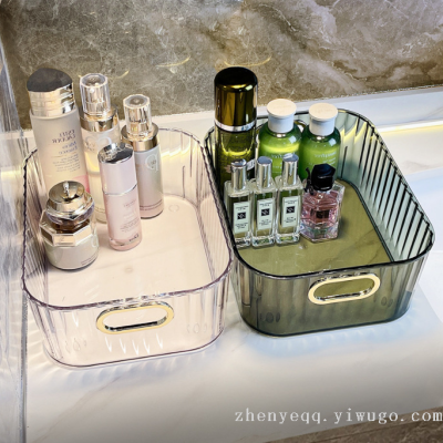 Light Luxury Desktop Storage Box with Lid Storage Basket Acrylic Jewelry Mask Cosmetics Storage Cabinet Home Bathroom