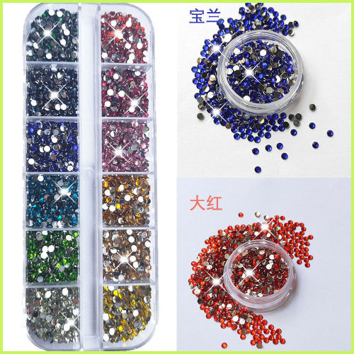 popular internet celebrity bottoming drill mixed fingernail decoration color flashing rhinestone handmade diy resin manicure small jewelry
